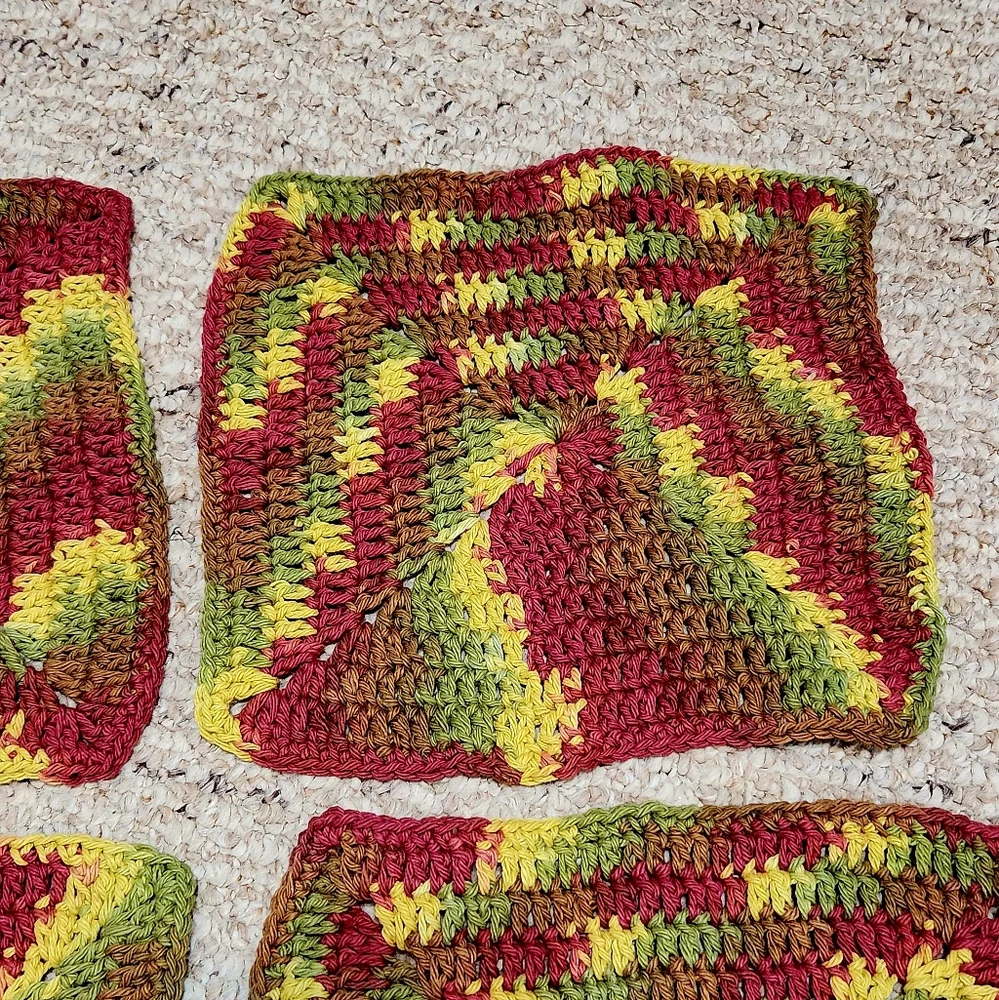 Crochet Autumn Leaves Dishcloth/Washcloth Set